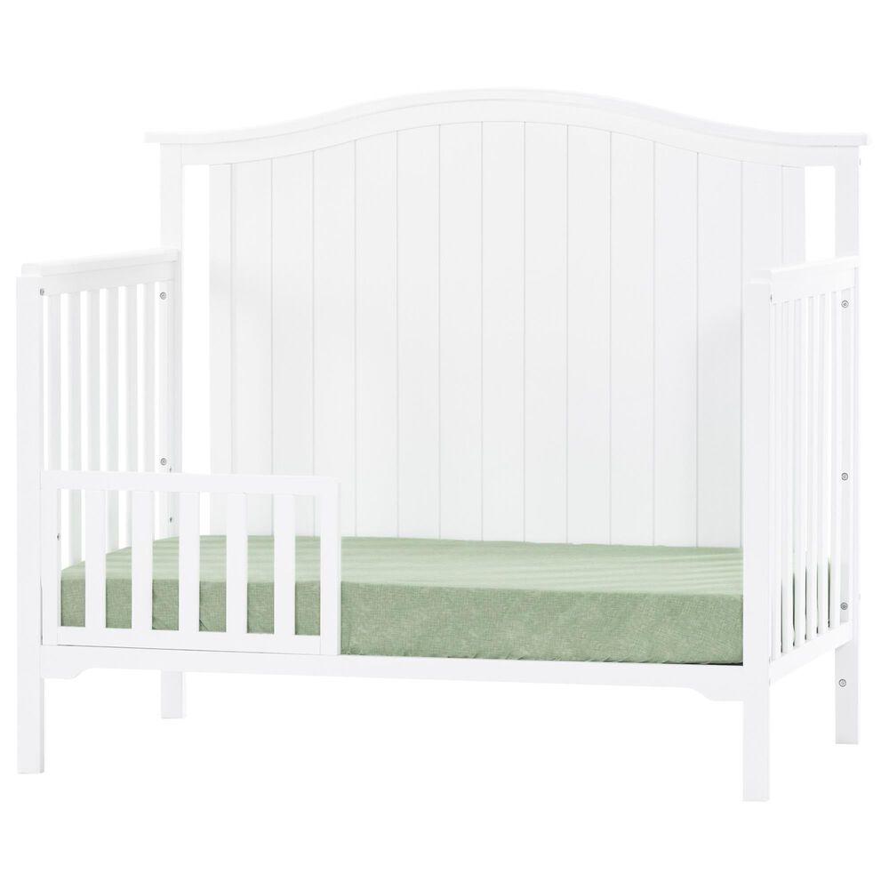Foundations Worldwide Hampton Arch Top 4-In-1 Convertible Baby Crib in Matte White, , large