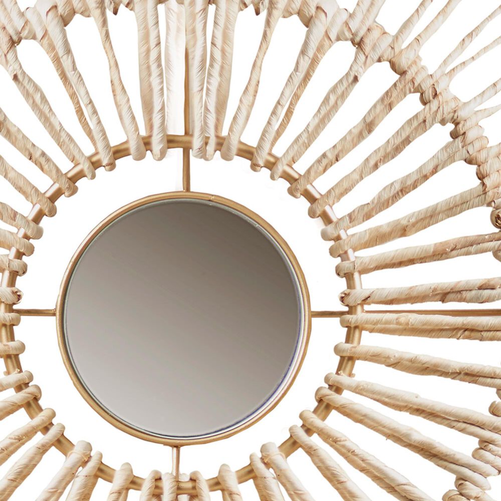Hearth and Haven 20.5" x 20.5" Round Metal Frame and Mirror Wall Decor in Natural (Set of 3), , large