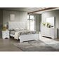 Crown Mark Amalia King Upholstered Panel Bed in White, , large