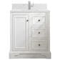 James Martin Vanities De Soto 30" Single Bathroom Vanity in Bright White with Single Hole 3 cm White Zeus Quartz Top and Rectangular Sink, , large