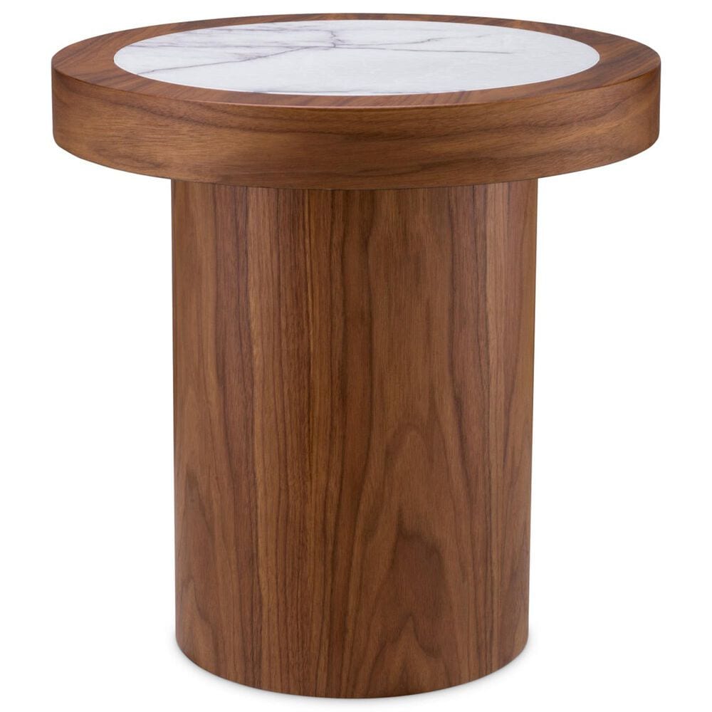 Eichholtz Presedio Side Table in Walnut and Bianco Lilac, , large