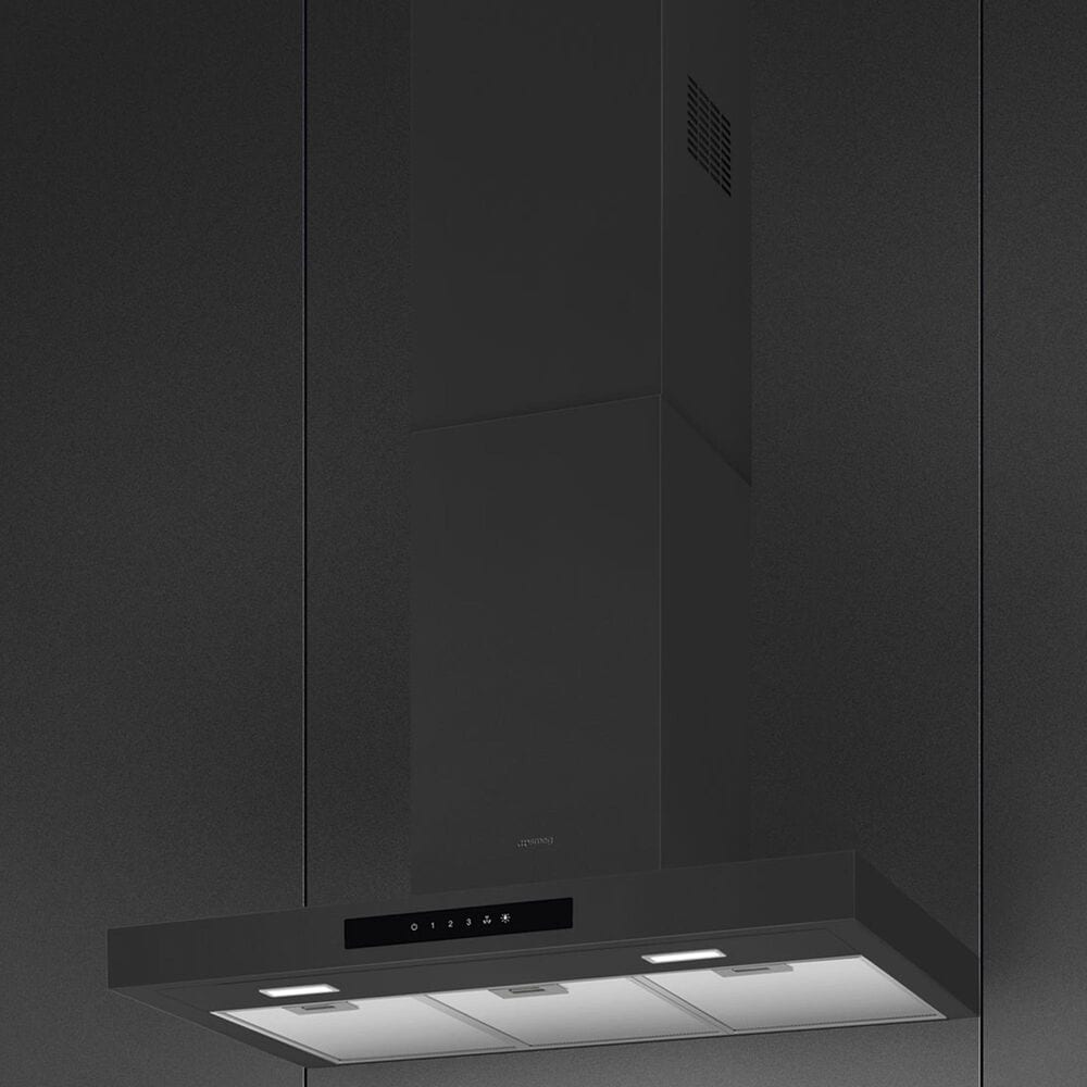 SMEG 30" Flat T-Shape Universal Brushed Hood in Matte Black, , large