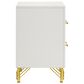 Pacific Landing Lucia 2-Drawer Nightstand in Bright White and Gold, , large