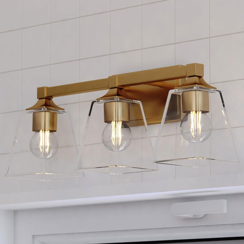 Vaxcel Wallingford 3-Light Bathroom Vanity in Modern Gold, , large
