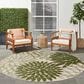 Nourison Aloha ALH05 7"10" Round Ivory and Green Indoor/Outdoor Area Rug, , large
