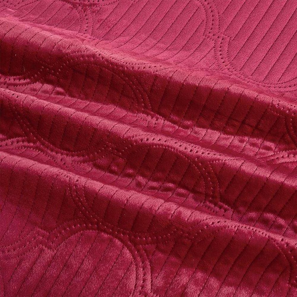 Duke Imports Virah Bella Micromink 3-Piece Full/Queen Quilt Set in Burgundy Tetra, , large