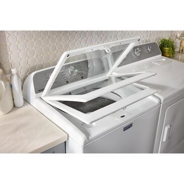 Maytag 4.7 Cu. Ft. Top Load Agitator Washer and 7.0 Cu. Ft. Top Load Electric Wrinkle Prevent Dryer in White, , large