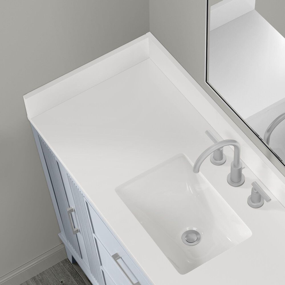 37B Fenwick 48" Single Bathroom Vanity in Soft Blue with Glossy White Composite Stone Top and Backsplash, , large