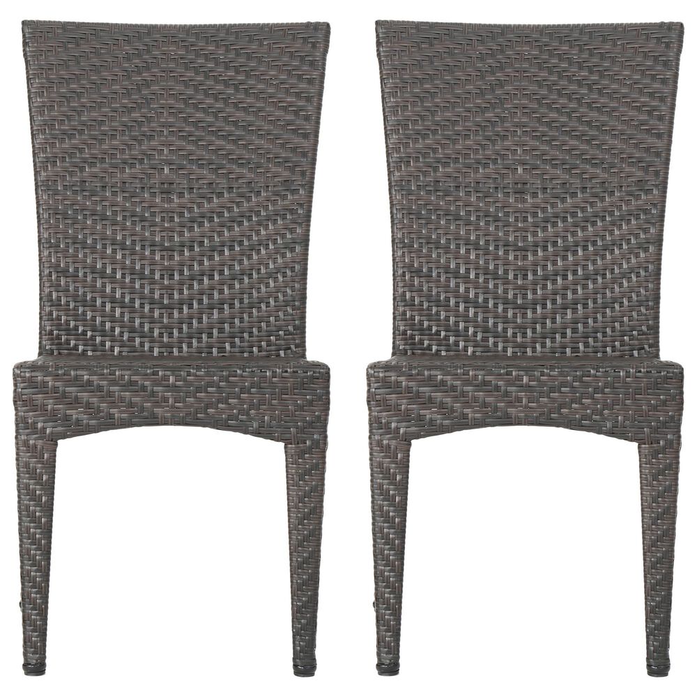 Noble House Brooke Patio Chair in Multi-Brown &#40;Set of 2&#41;, , large
