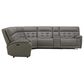 Interlochen 6-Piece Leather Power Reclining Sectional in Aline Light Gray, , large