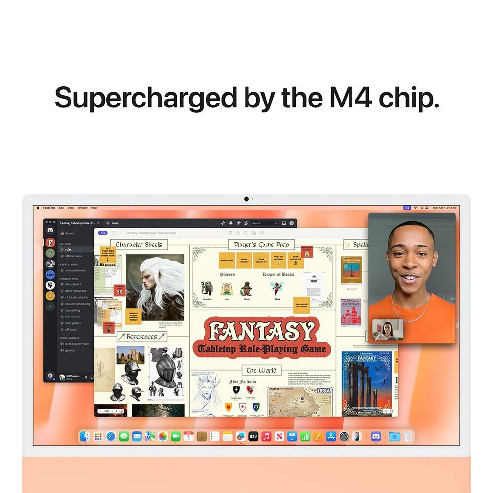 Apple 24-Inch iMac All-in-One Desktop - Apple M4 chip - 10-core CPU - 16GB RAM - 10-core GPU - 512GB SSD in Orange with 3-Year AppleCare+, , large