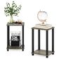 HOMLUX 2-Tier Small End Table in French Oak Grey and Black (Set of 2), , large