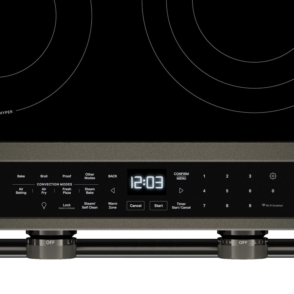 KitchenAid 2-Piece Kitchen Package with 30" Slide-In Smart Electric Range and 30" Over-the-Range Microwave Oven in Black Ore, , large