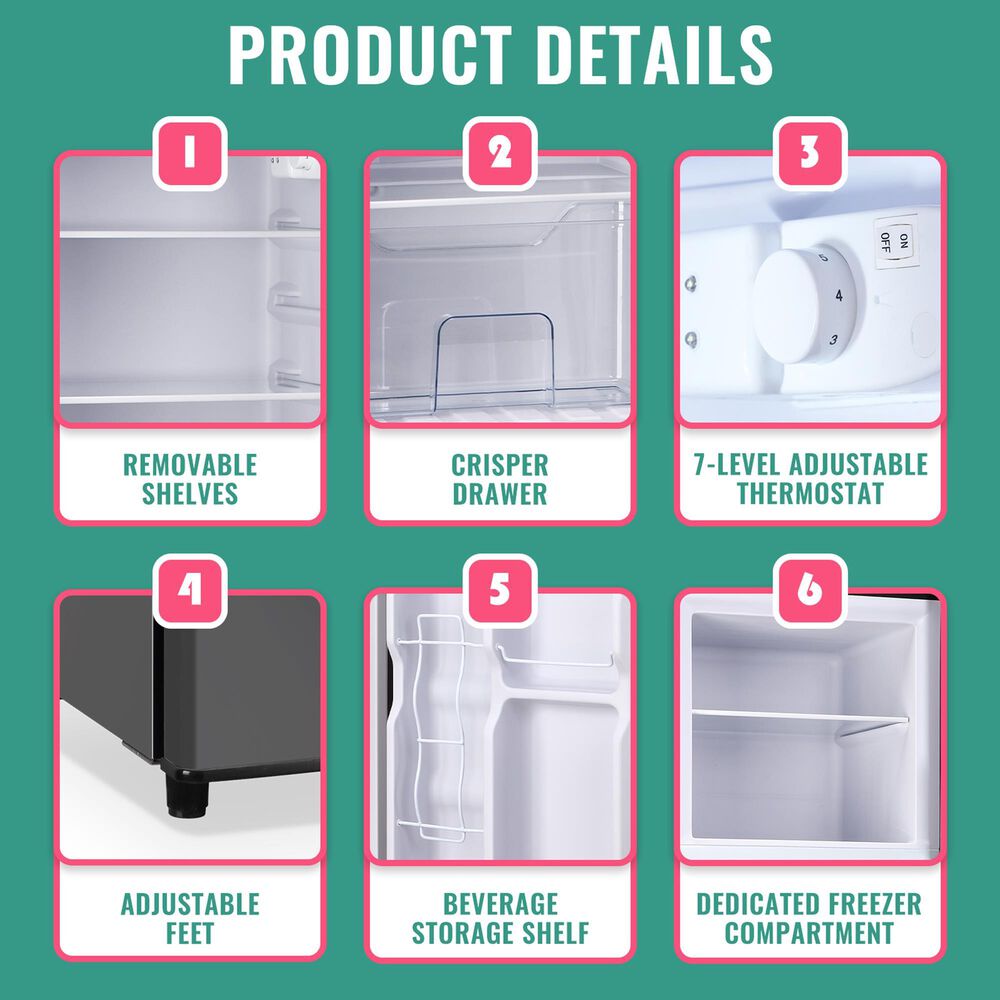 HOMLUX 5 Cu. Ft. Mini Upright Refrigerator with 1.8 Cu. Ft. Top Freezer in Gray, , large