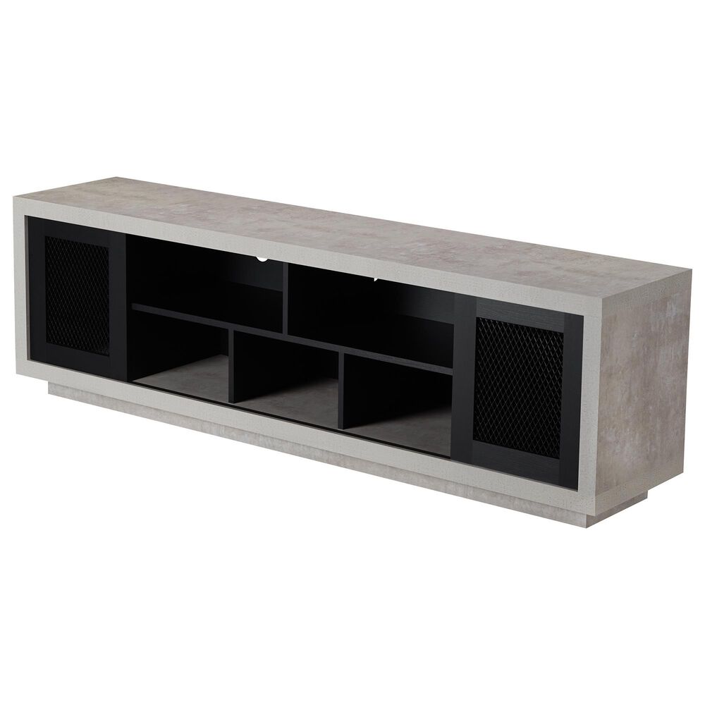 Furniture of America Thomas 70" TV Stand in Black/Cement, , large