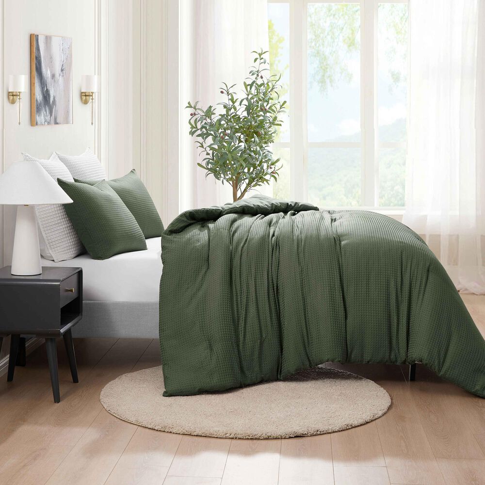 Trade Linker 3-Piece Queen Waffle Down Alternative Comforter Set in Sage, , large