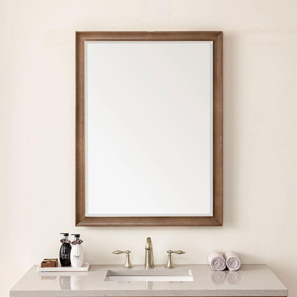 James Martin Vanities Glenbrooke 30&quot; Rectangular Mirror in White Wash Walnut, , large