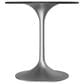 Leisuremod LeisureMod Verve Collection 27 Round Dining Table, Brushed Chrome Base with Sintered Stone Black Top, , large