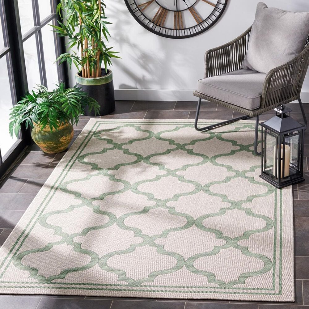 Safavieh Bermuda 3&#39; x 5&#39; Beige and Green Indoor/Outdoor Area Performance Rug, , large