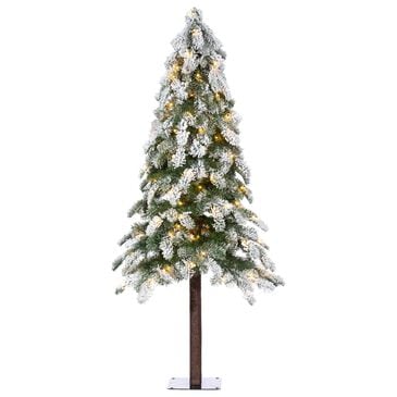 The Gerson Company 5" Snowy Downswept Alpine Tree in Green, , large