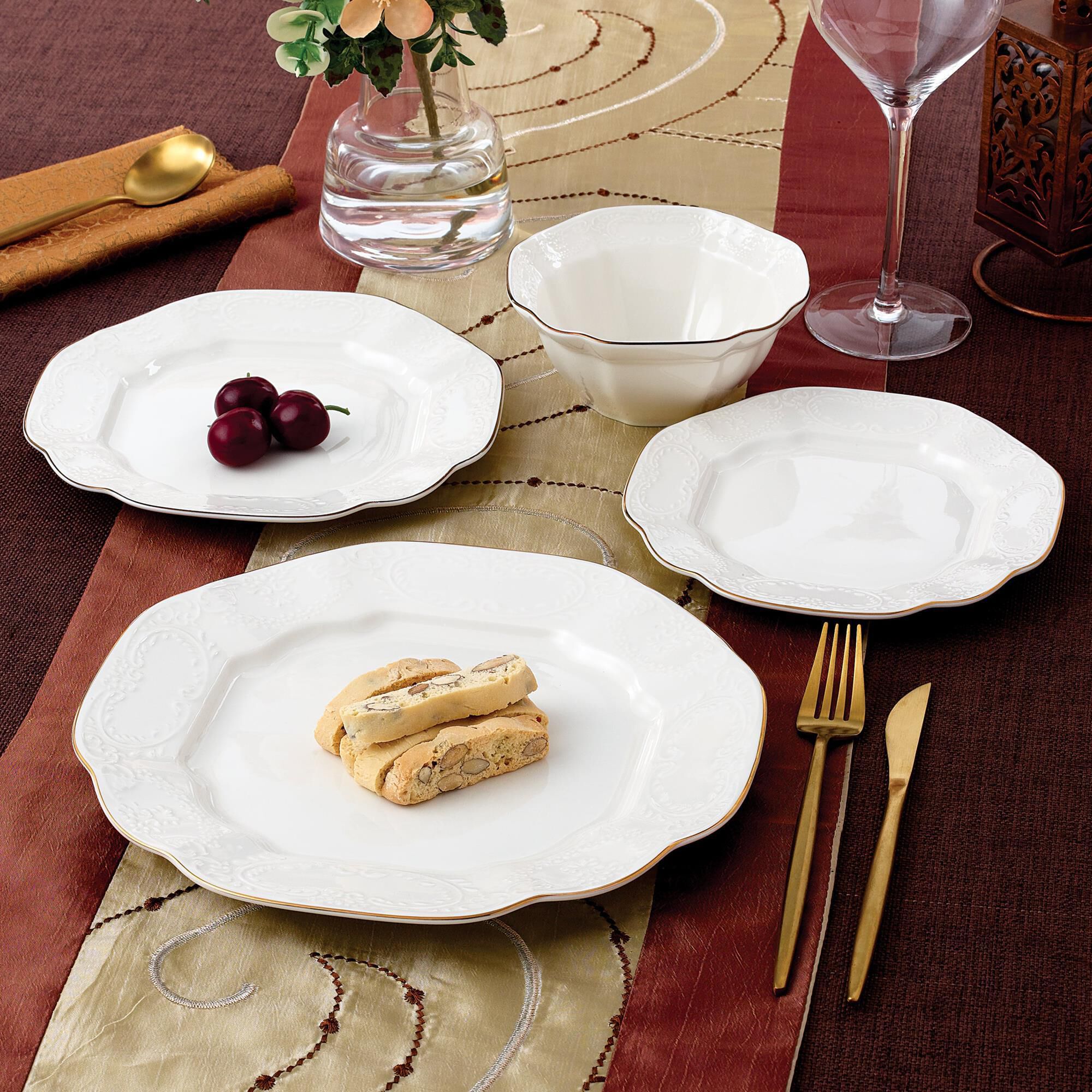 Gifts Plus Bernadotte 16-Piece Dinnerware Set in White