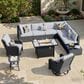 HOMLUX 11-Piece Patio Sectional Set in Gray, , large
