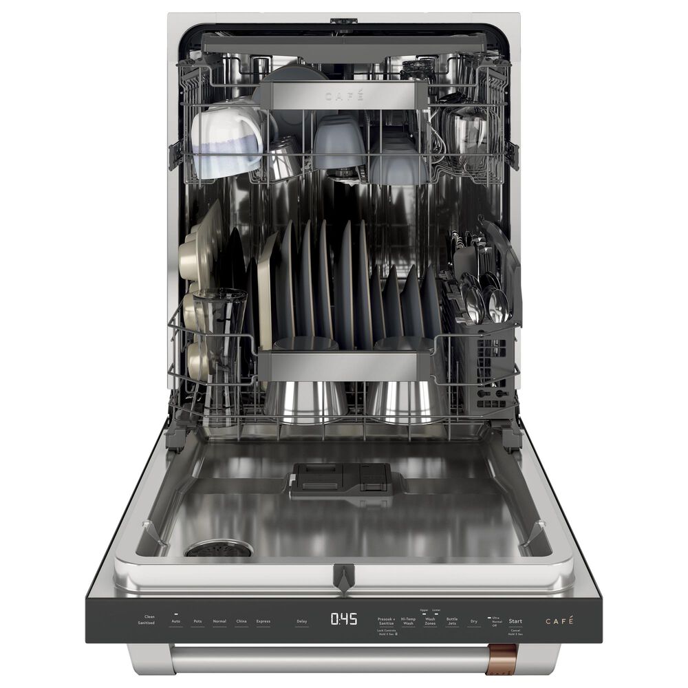 Cafe 4-Piece Kitchen Package with 22.1 Cu. Ft. French Door Refrigerator and Electric Range in Stainless Steel, , large