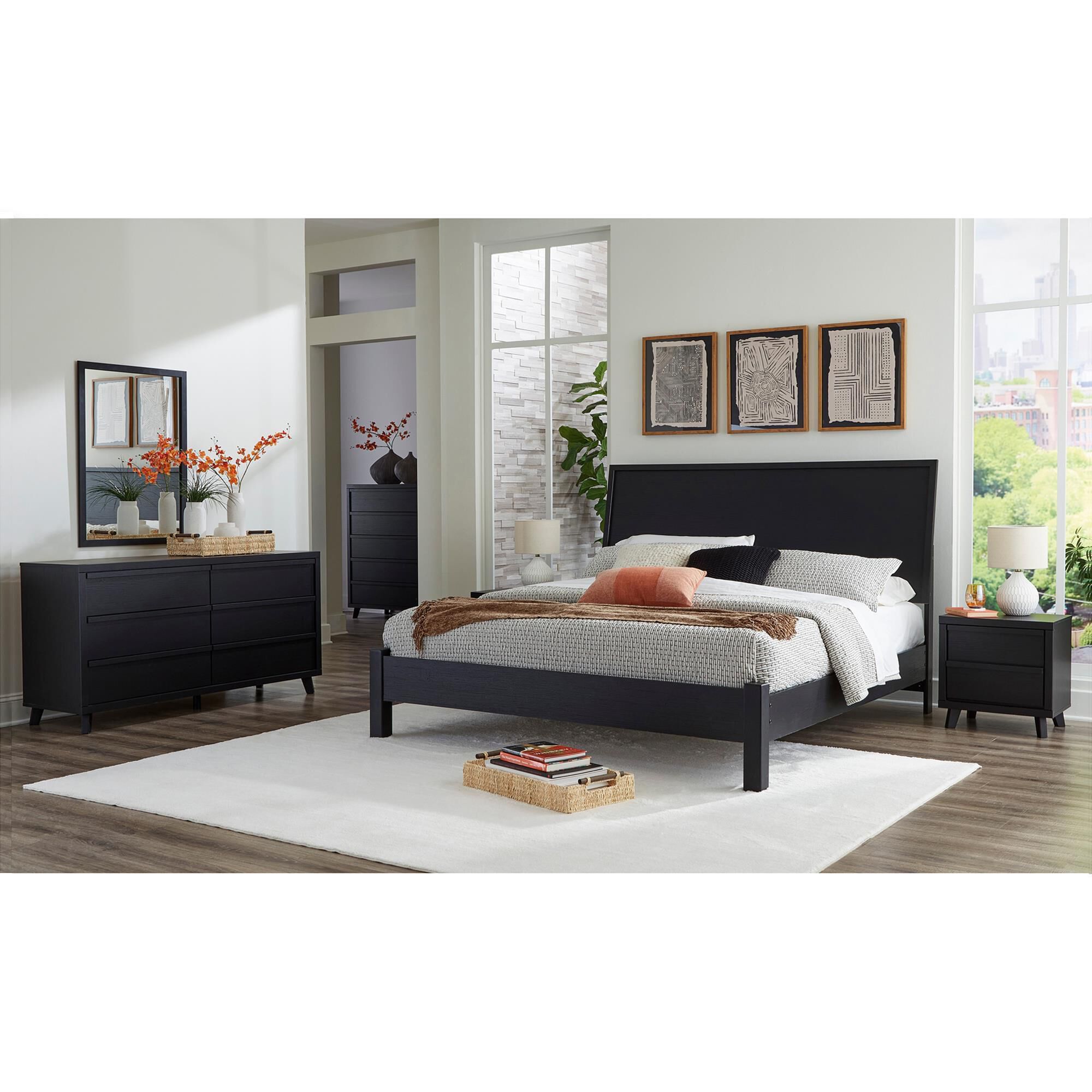 Ashley Danziar 5-Piece Queen Bedroom Set in Matte Black