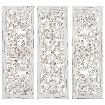 Maple and Jade 36" x 12" Wall Decor in Beige and White (Set of 3), , large