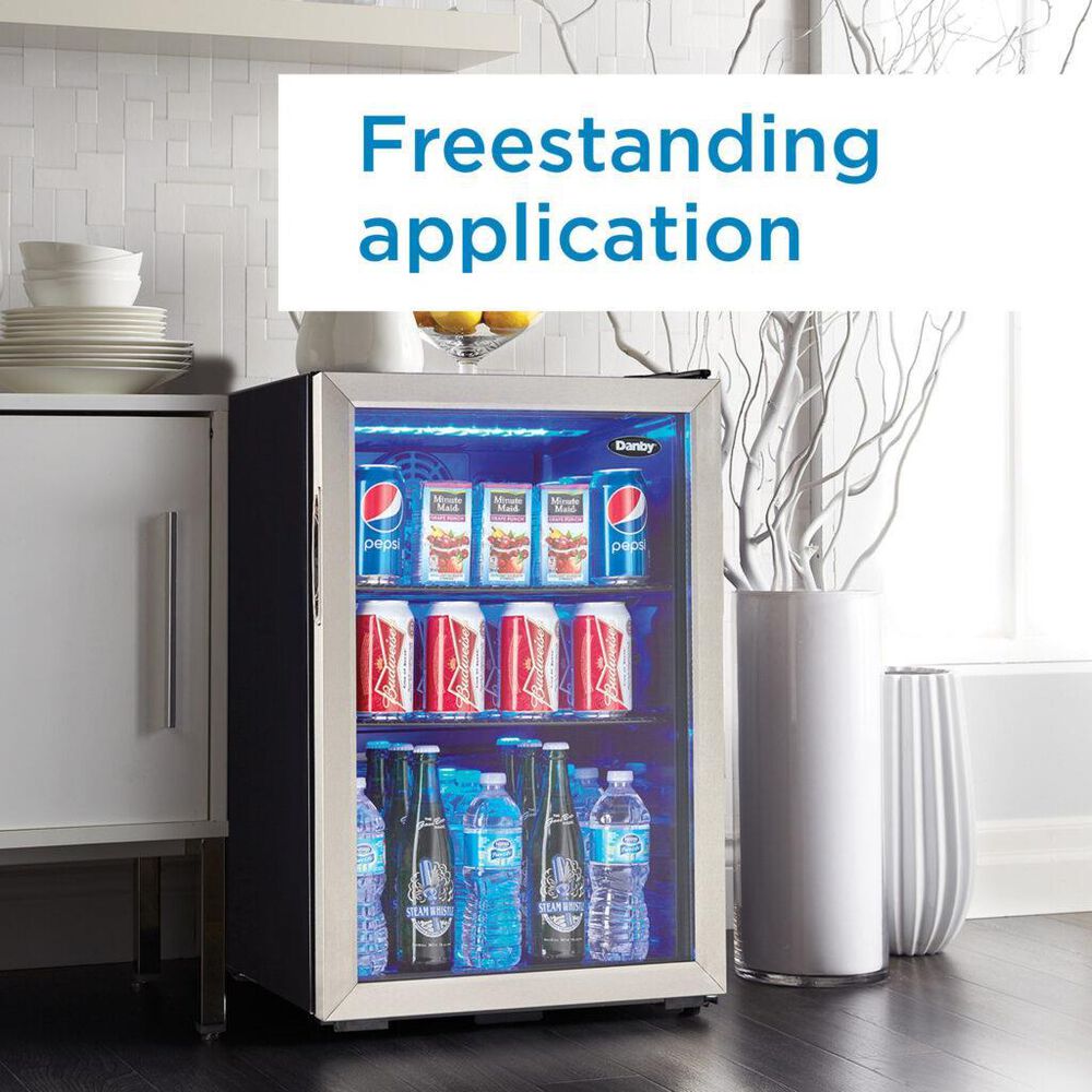 Danby 2.6 Cu. Ft. Freestanding Beverage Center in Stainless Steel, , large