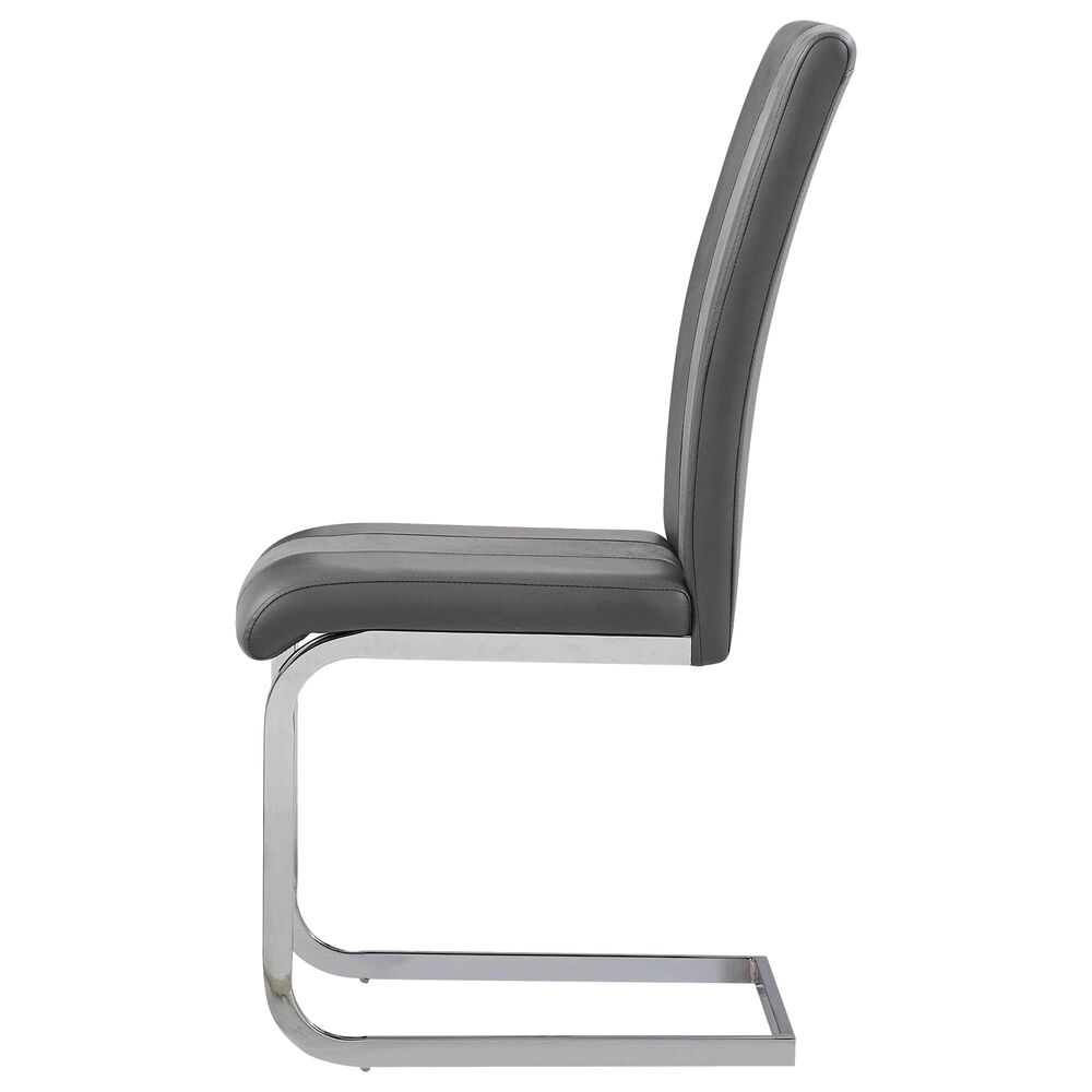 Global Furniture USA Table and 4 Chairs in Brown, White, Clear and Chrome, , large