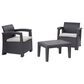 CorLiving Lake Front 3-Piece Patio Chat Set in Black/Gray, , large
