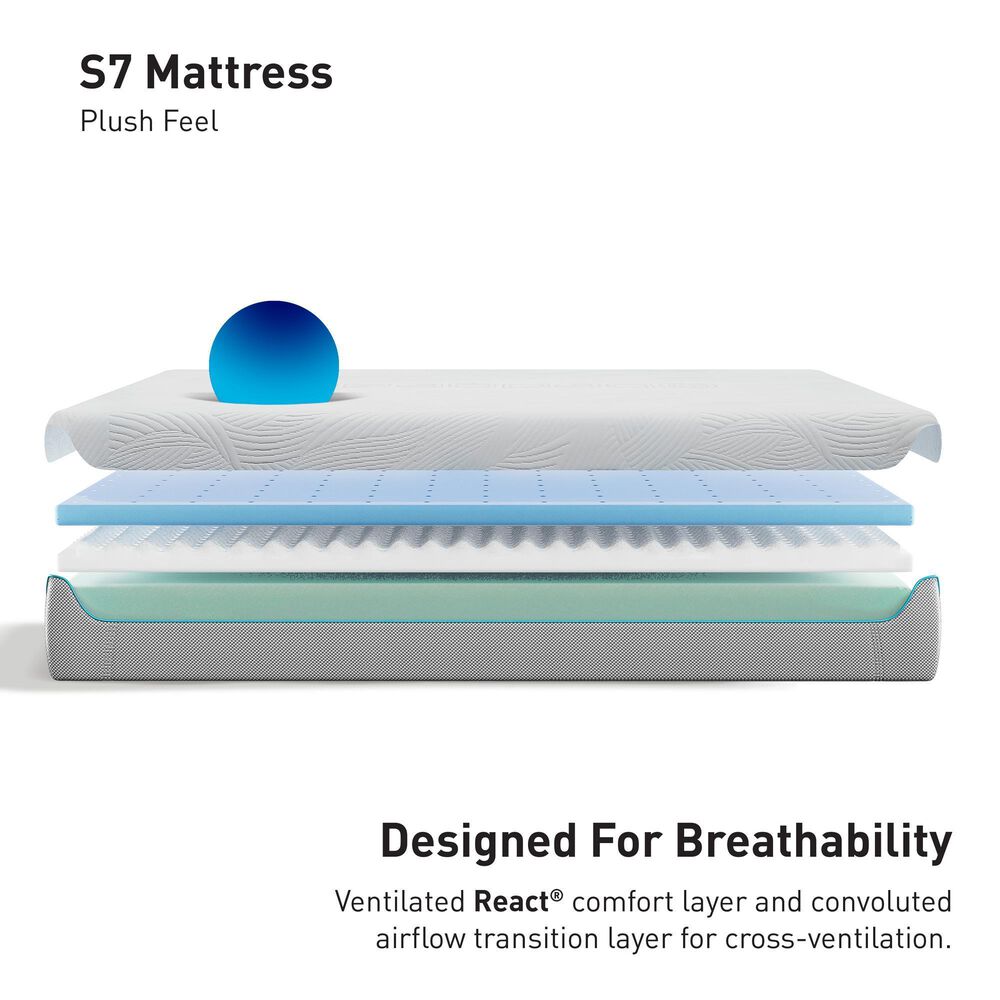 Bedgear S7 LSX Plush Twin XL Mattress in a Box, , large