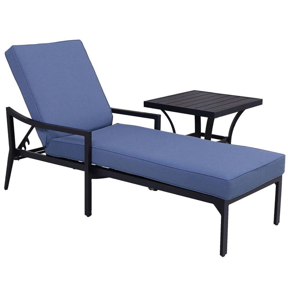 World Source Chaise and Side Table in Splendor Denim, , large