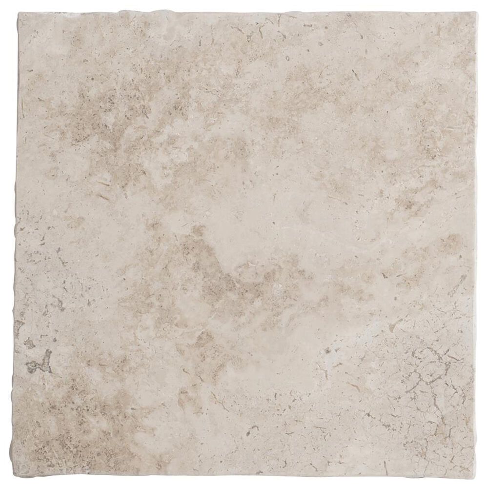 Bernhardt Riverton Side Table in Honed Bianco Travertine and Silver, , large