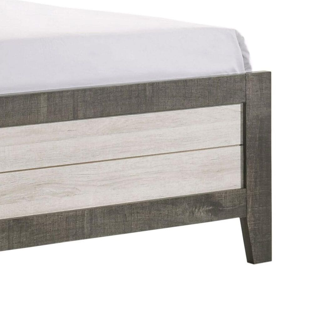 Crown Mark Rhett Queen Platform Bed in Gray and White, , large