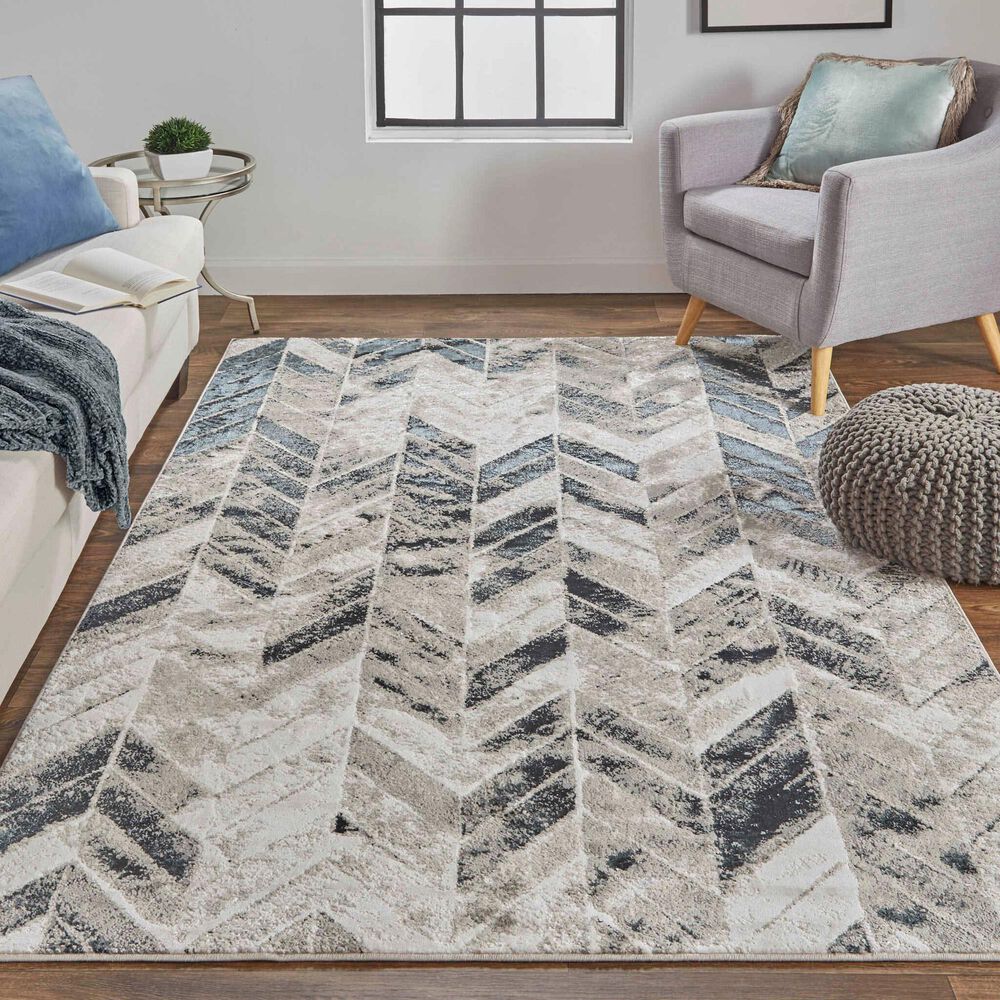 Feizy Micah 10&#39; x 13&#39;2&quot; Gray and Silver Area Rug, , large