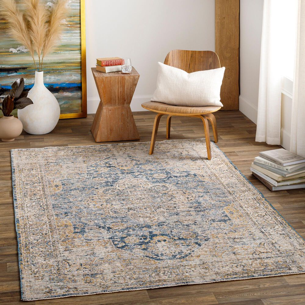 Surya Aspendos 2&#39;7&quot; x 3&#39;11&quot; Deep Teal, Ivory, Light Gray, Olive, Tan and Teal Area Rug, , large