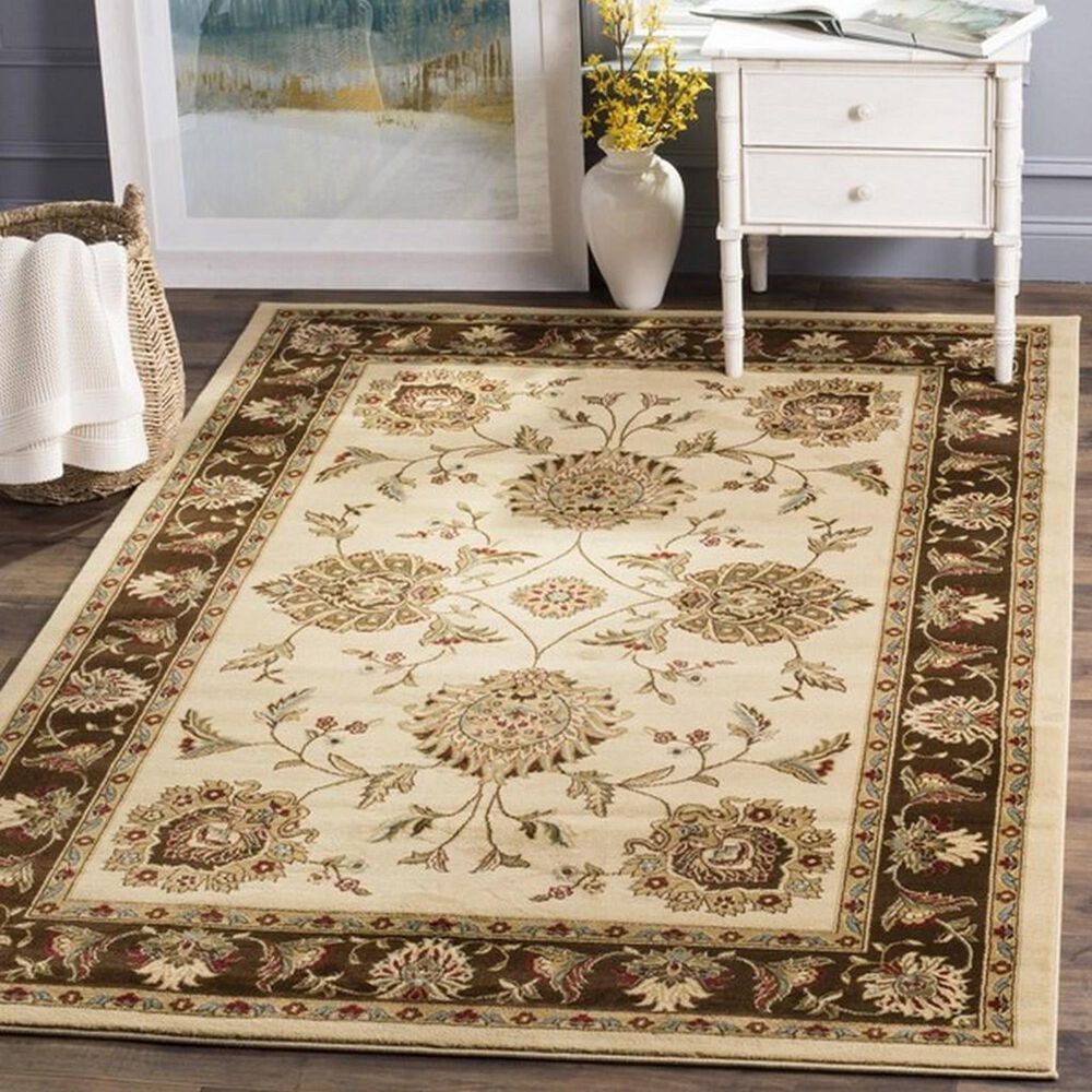 Safavieh Lyndhurst LNH555 5&#39;3&quot; x 7&#39;6&quot; Ivory and Brown Area Rug, , large