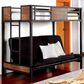 Furniture of America Clapton Twin over Futon Bunk Bed in Black and Brown, , large