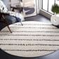 Safavieh Melody MEL114A 6"7" Round Ivory and Black Area Rug, , large