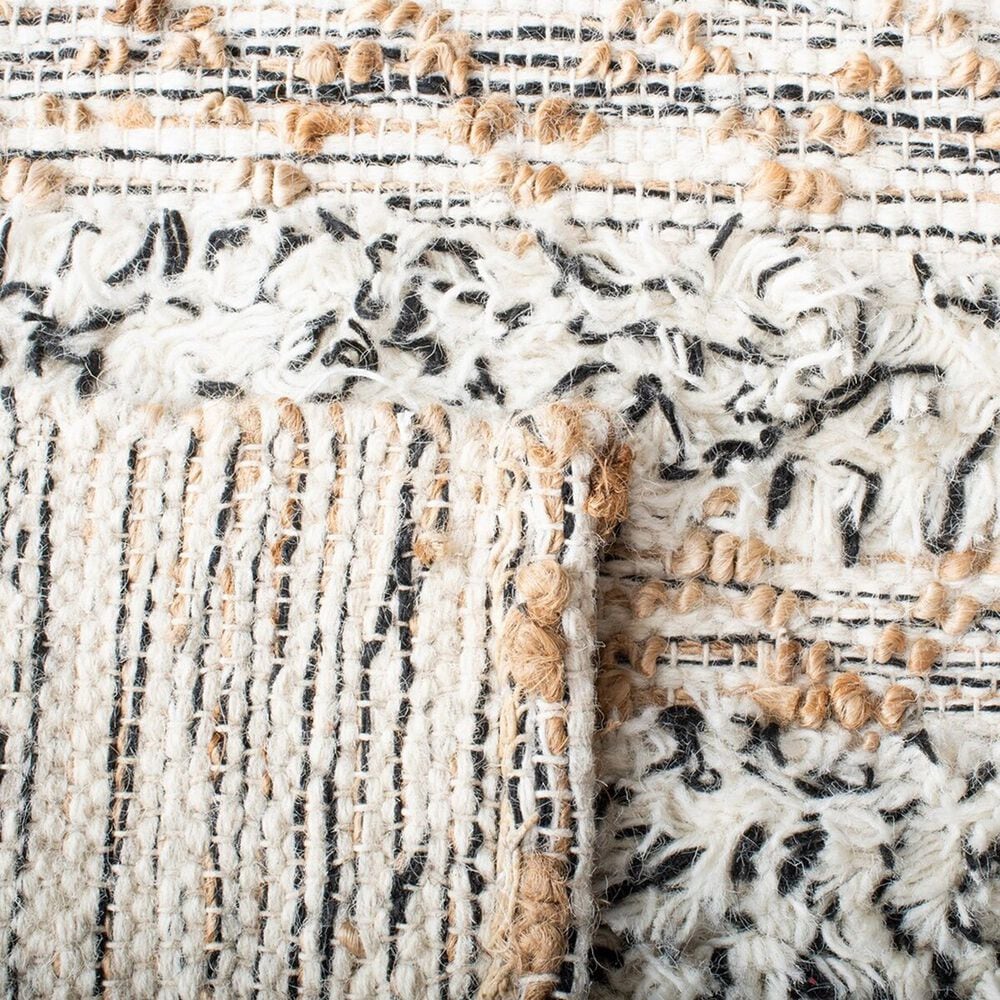 Safavieh Natura NAT720Z 2&#39;3&quot; x 8&#39; Ivory and Black Runner, , large