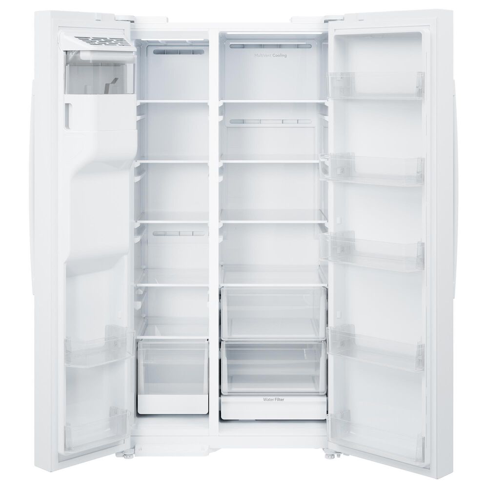 GE Appliances 24 Cu. Ft. Counter-Depth Side-By-Side Refrigerator with Extra Tall Dispenser and Energy Star in White, , large
