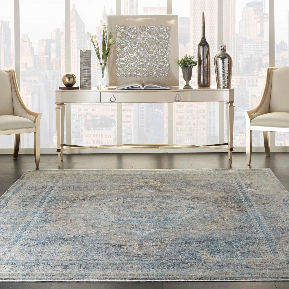 Nourison Starry Nights STN06 8&#39; x 10&#39; Cream and Blue Area Rug, , large