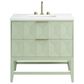 James Martin Vanities Emmeline 36" Single Vanity, Pistachio w/ 3 CM Parisien Bleu Top, , large