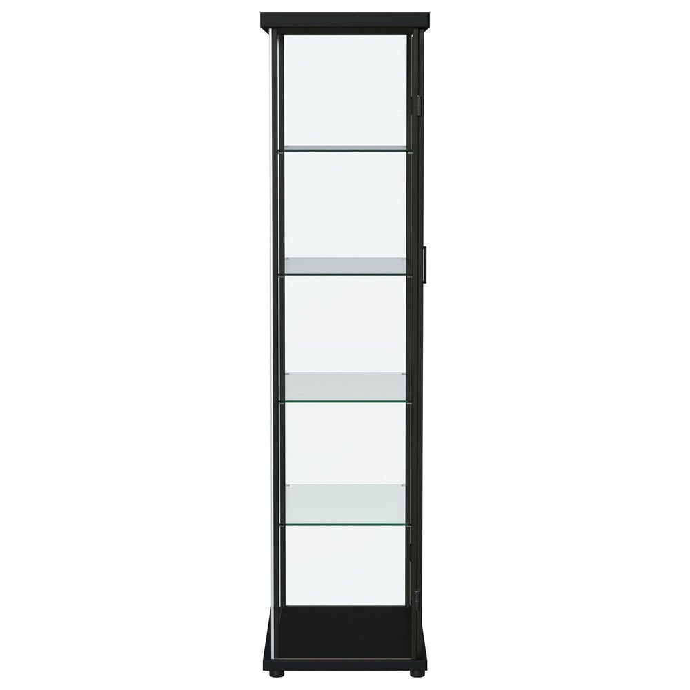 Coaster Aero 5-Shelf Display Curio Cabinet in Black and Clear, , large