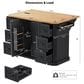 HOMLUX 56" Kitchen Island with Drop Leaf in Black, , large