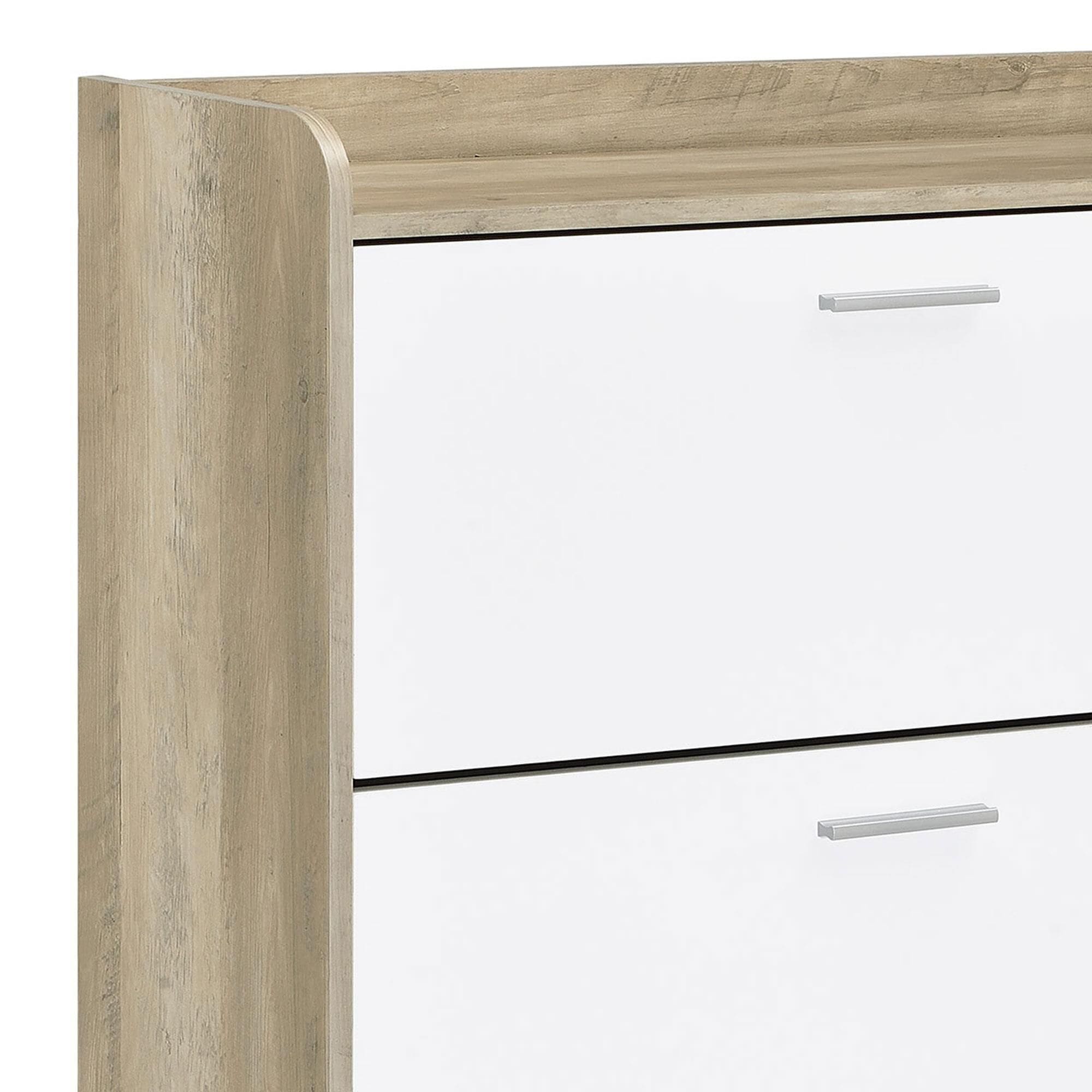 Coaster Denia 3-Tier Shoe Cabinet in Antique Pine and White