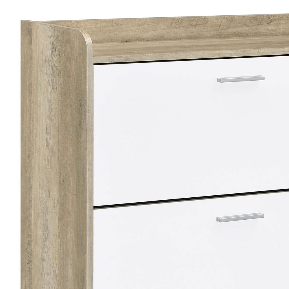 Coaster Denia 3-Tier Shoe Cabinet in Antique Pine and White, , large