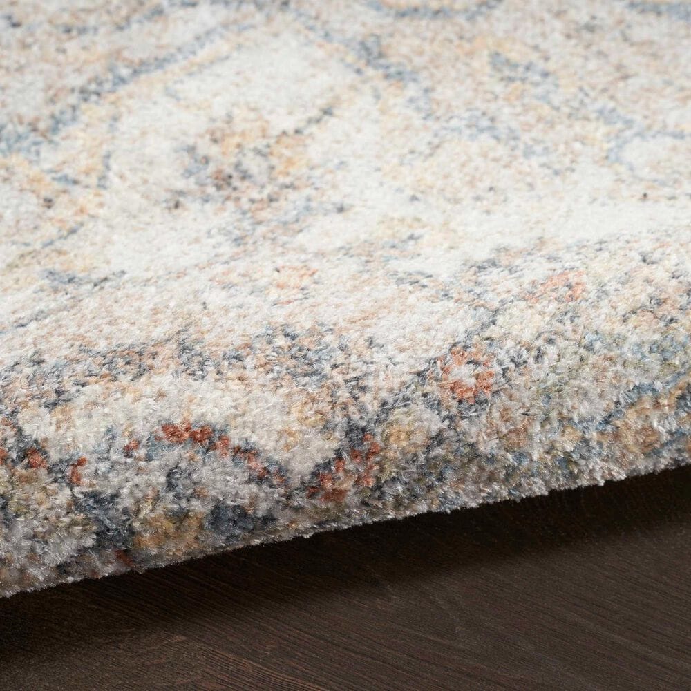 Nourison Astra Machine Washable ASW12 2&#39;2&quot; x 8&#39; Grey and Multicolor Runner, , large